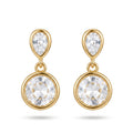 Golden Pear and Round Drop Earrings