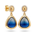 Gradient Blue Teardrop Gold Earrings