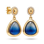 Gradient Blue Teardrop Gold Earrings