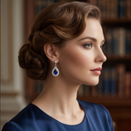 Midnight Sapphire Pear Drop Earrings