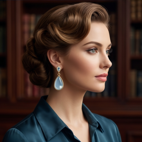 Aquamarine Teardrop Halo Earrings