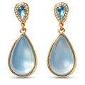 Aquamarine Teardrop Halo Earrings