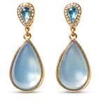 Aquamarine Teardrop Halo Earrings