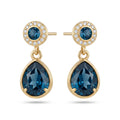 Midnight Blue Teardrop Halo Earrings