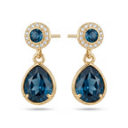Midnight Blue Teardrop Halo Earrings