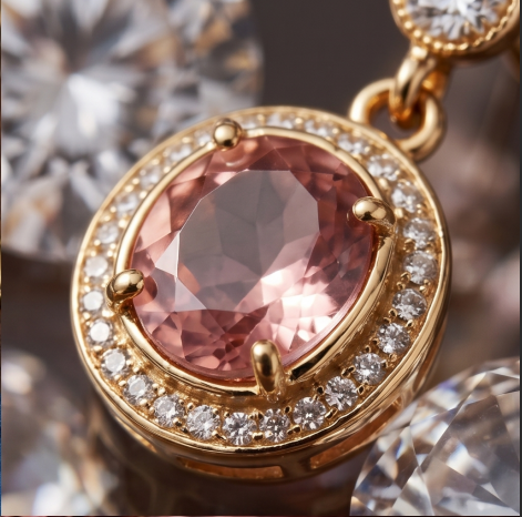 Rose Quartz Halo Drop Earrings
