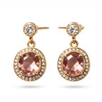 Rose Quartz Halo Drop Earrings