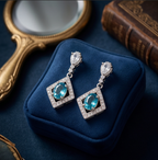 Azure Geometric Drop Earrings