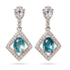 Azure Geometric Drop Earrings